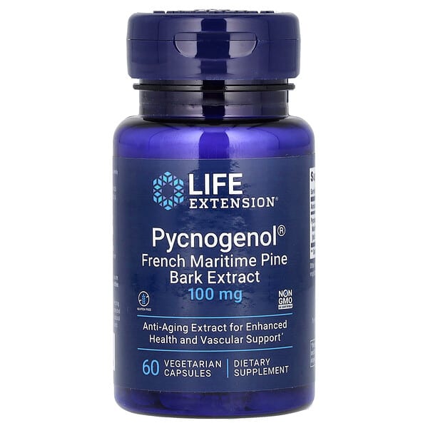 Life Extension, Pycnogenol ，法國濱海松樹皮提取物，100 毫克，60 粒素食膠囊