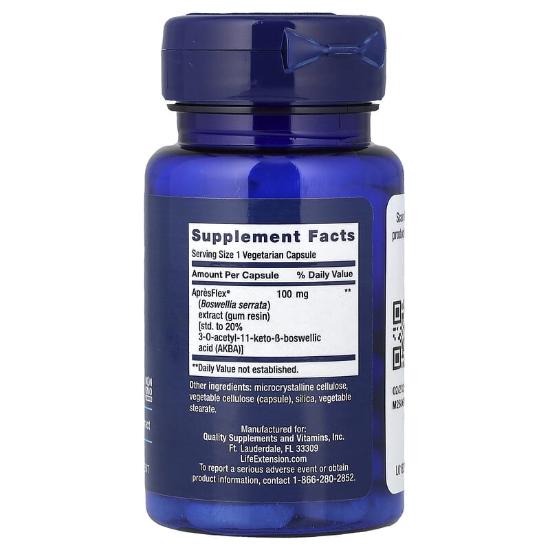 5-LOX Inhibitor with ApresFlex®, 100 mg, 60 Vegetarian Capsules