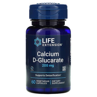 Life Extension, D-Glucarato de Cálcio, 200 mg, 60 Cápsulas Vegetais