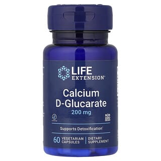 Life Extension, Калциев D-глюкарат, 200 mg, 60 вегетариански капсули