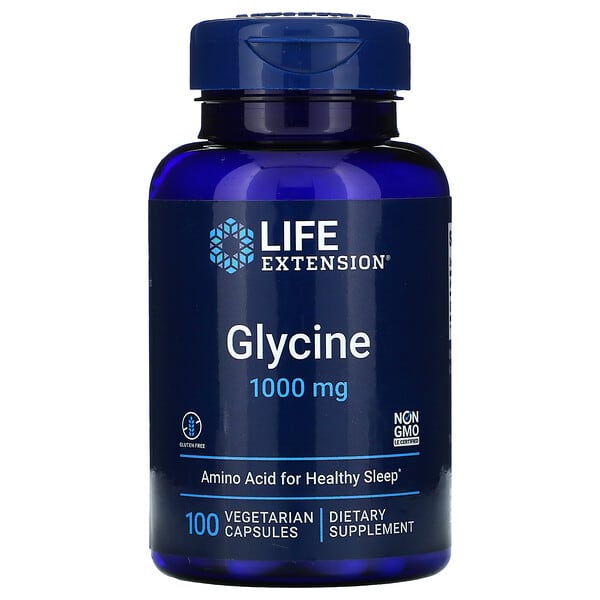 Life Extension, Glicina, 1.000 mg, 100 capsule vegetariane