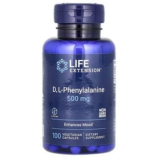 Life Extension, D, L-phénylalanine, 500 mg, 100 capsules végétariennes