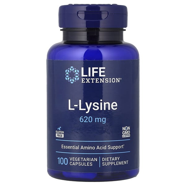 Life Extension, L-라이신, 620mg, 베지 캡슐 100정