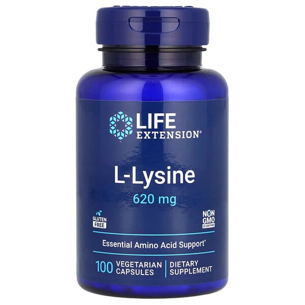 Life Extension, L-Lysine, 620 mg, 100 Vegetarian Capsules