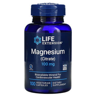 Life Extension, Magnesium (Citrate), Magnesiumcitrat, 100 mg, 100 pflanzliche Kapseln