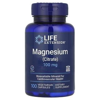 Life Extension, Magnesium (Sitrat), 100 mg, 100 Kapsul Vegetarian