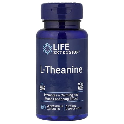 Life Extension, L-Theanine, 60 Vegetarian Capsules (100 mg per capsule)