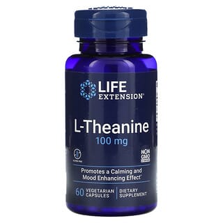 Life Extension, L-теанин, 100 мг, 60 растительных капсул
