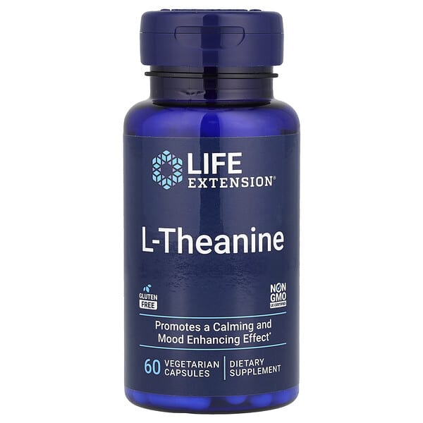 Life Extension L-Theanine, 60 Vegetarian Capsules (100 mg per Capsule)
