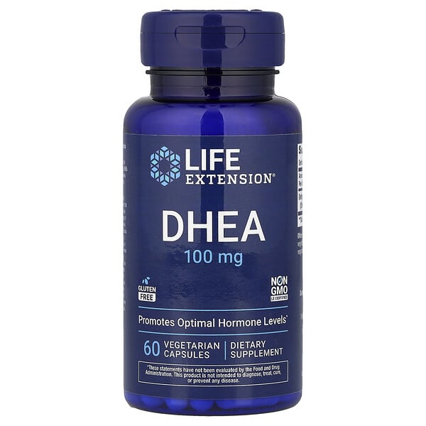 Life Extension, 脱氢表雄甾酮 (DHEA)，100 毫克，60 粒素食胶囊