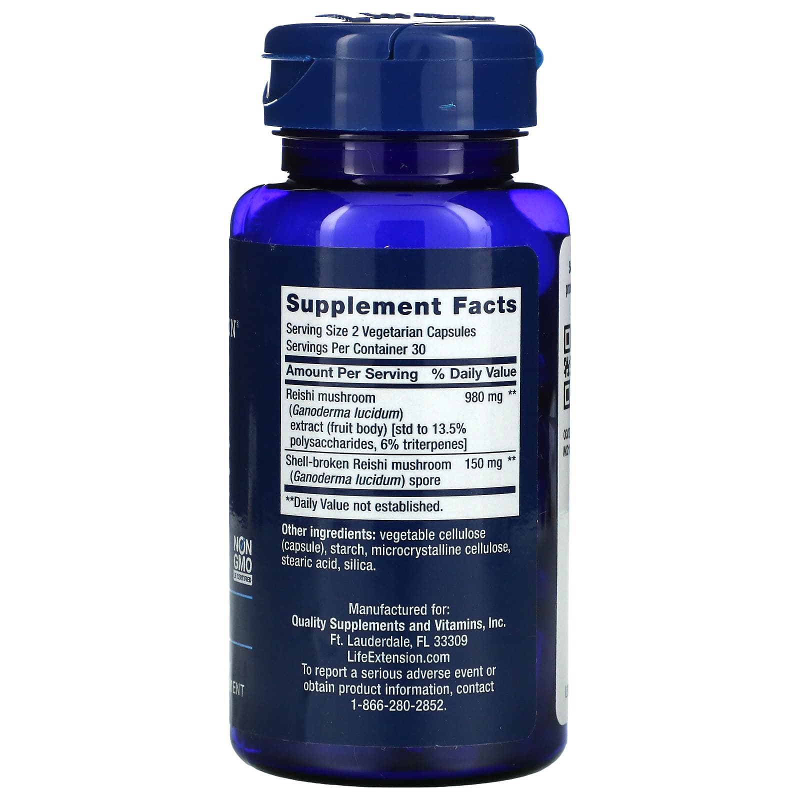 Life Extension, Life Extension, Reishi Extract Mushroom Complex, 60 Vegetarian Capsules