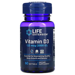 Life Extension, Vitamin D3, 125 mcg (5,000 IU), 60 Softgels