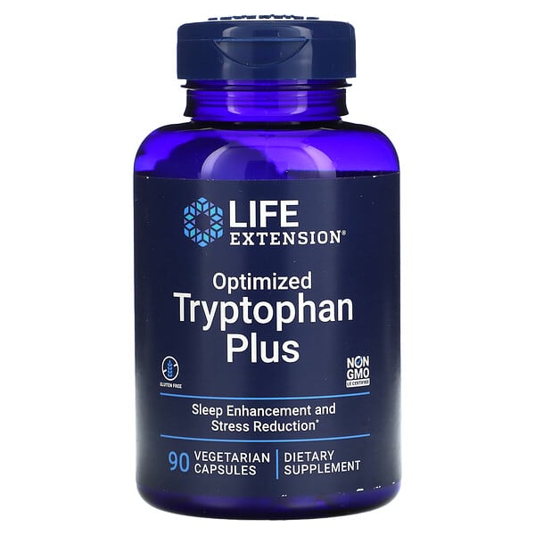 Life Extension‏, تريبتوفان Optimized Tryptophan Plus، عدد 90 كبسولة نباتية