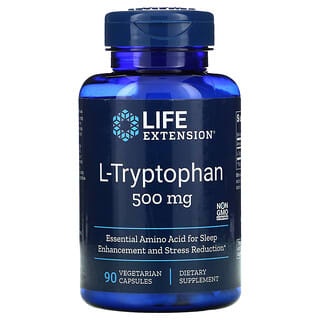 Life Extension, L-триптофан, 500 мг, 90 вегетарианских капсул