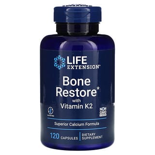 Life Extension, Bone Restore with Vitamin K2, Knochenregeneration mit Vitamin K2, 120 Kapseln