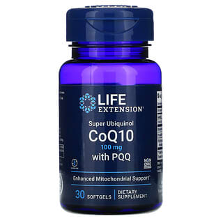 Life Extension, Super Ubiquinol CoQ10 100 mg, PQQ 10 mg, 30 Cápsulas Softgel