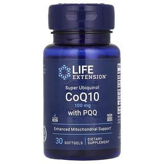 Life Extension, суперубихинол коэнзим Q10 с пирролохинолинхиноном (PQQ), 100 мг, 30 капсул