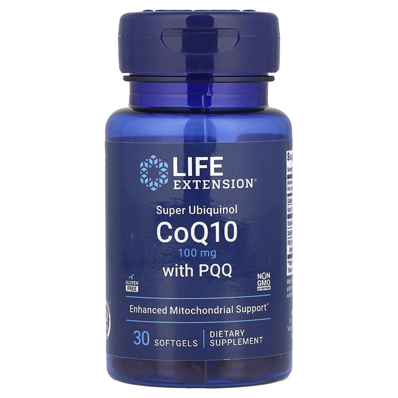 PQQ配合スーパーユビキノールCoQ10、100mg、ソフトジェル30粒