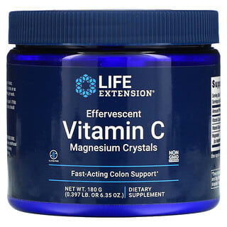 Life Extension, Vitamina C efervescente - Cristales de magnesio, 180 g (6,35 oz)