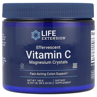 Life Extension, Vitamina C efervescente - Cristales de magnesio, 180 g (6,35 oz)