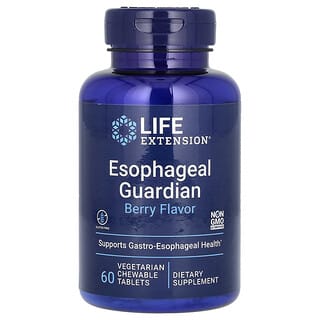 Life Extension, Esophageal Guardian, ягоды, 60 вегетарианских жевательных таблеток