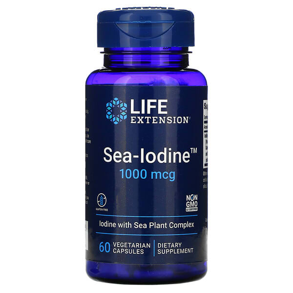 Life Extension, морський йод, 1000 мкг, 60 вегетаріанських капсул