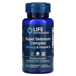 Life Extension, 슈퍼 셀레늄 복합체 & 비타민E, 200mcg, 베지 캡슐 100정