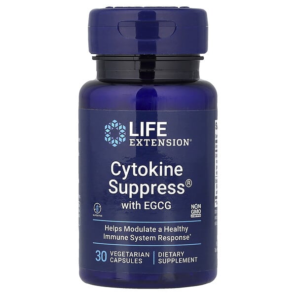 Life Extension, EGCG 함유 Cytokine Suppress®, 베지 캡슐 30정