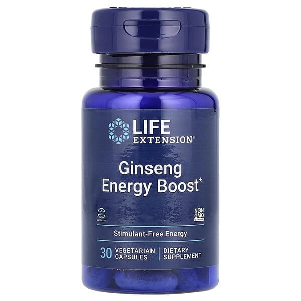 Life Extension Ginseng Energy Boost, 30 Vegetarian Capsules