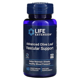 Life Extension, Soutien vasculaire avancé de la feuille d'olivier, 60 capsules végétariennes