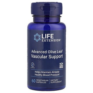 Life Extension, Soutien vasculaire avancé de la feuille d'olivier, 60 capsules végétariennes