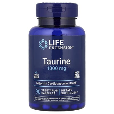 Life Extension, Taurine, 1,000 mg, 90 Vegetarian Capsules Life Extension, Taurine, 1,000 mg, 90 Vegetarian Capsules
