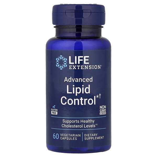 Life Extension, Control de lípidos avanzado, 60 cápsulas vegetales (500 mg por cápsula)