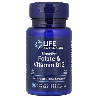 Life Extension, BioActive, Folate & Vitamin B12, 90 Vegetarian Capsules