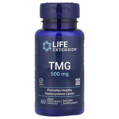 Life Extension, TMG, 500 mg, 60 Liquid Vegetarian Capsules