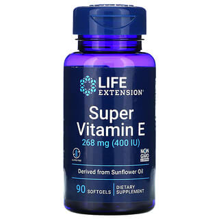 Life Extension, Supervitamina E, 268 mg (400 UI), 90 cápsulas blandas