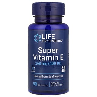 Life Extension, Super Vitamina E, 268 mg (400 UI), 90 Cápsulas Softgel