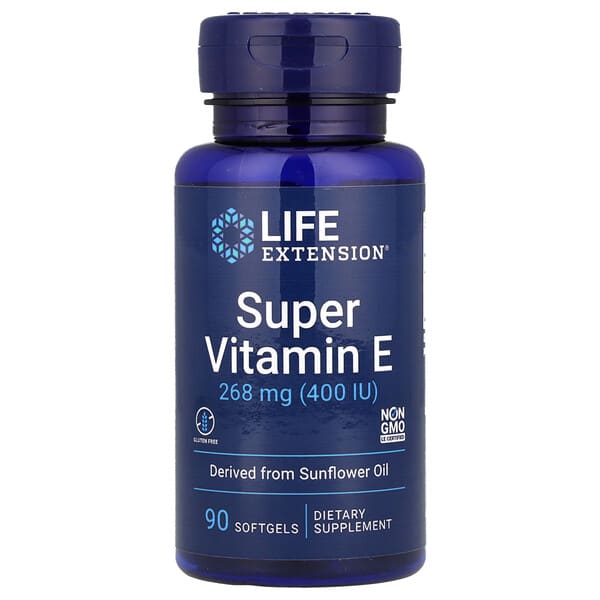 Life Extension, Super Vitamin E, 268 mg (400 IU), 90 Softgels