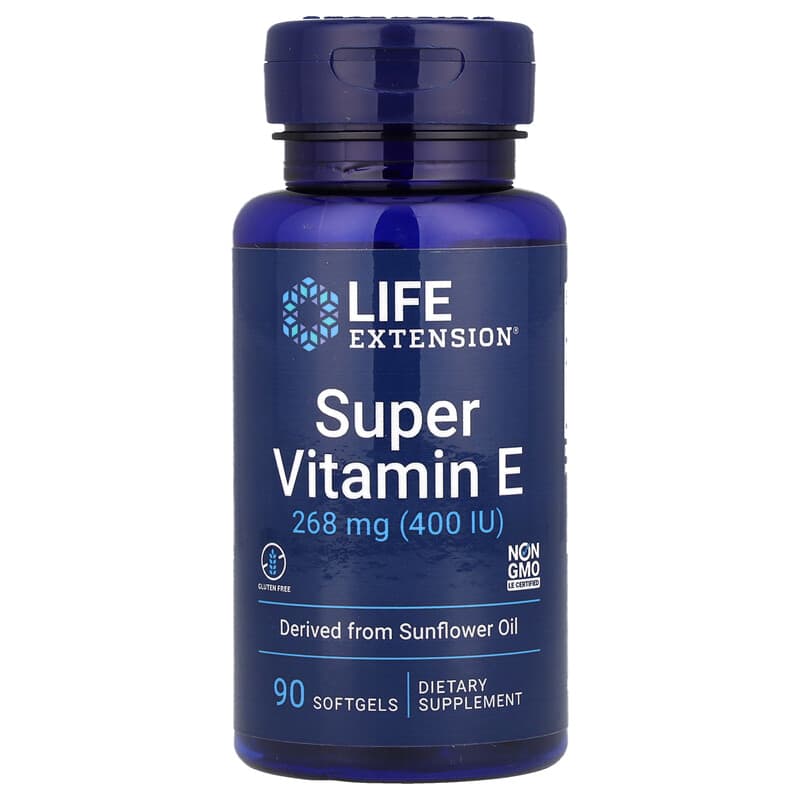 【新品未使用】iHerb ビタミンE スーパービタミンE、268mg（400 IU）、ソフトジェル90粒
