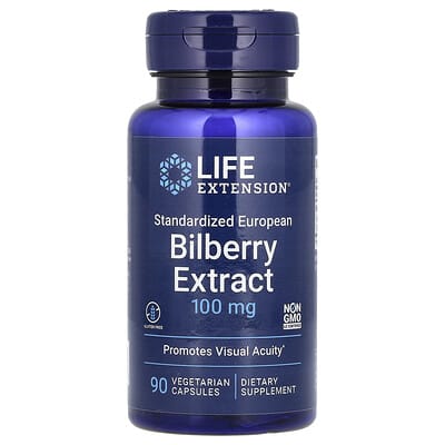 Norland Life Extension, Standardized European Bilberry Extract, 100 mg, 90 Vegetarian Capsules supplement Uganda UGX 109207