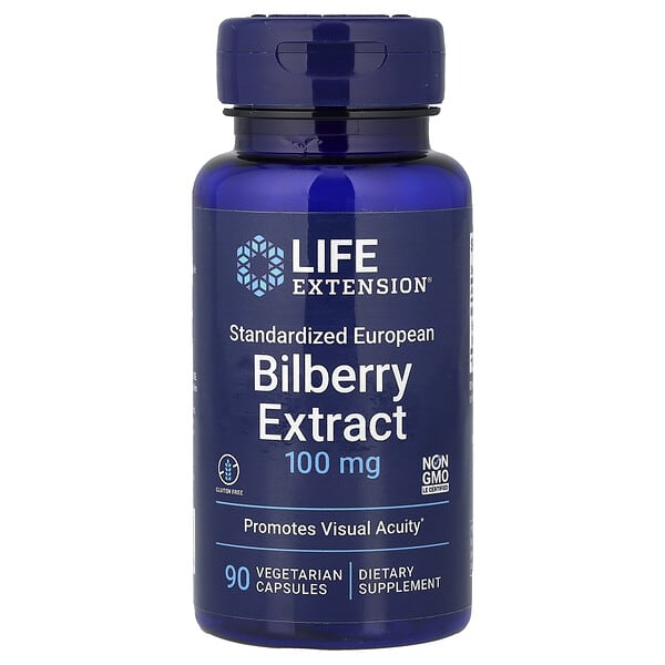 Life Extension, 標準歐洲越橘提取物，100 毫克，90 粒素食膠囊
