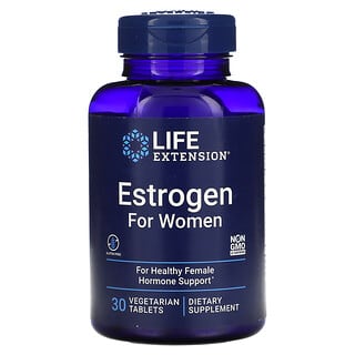 Life Extension, ผลิตภัณฑ์เสริมฮอร์โมนเอสโตรเจนสำหรับผู้หญิง บรรจุเม็ดยามังสวิรัติ 30 เม็ด
