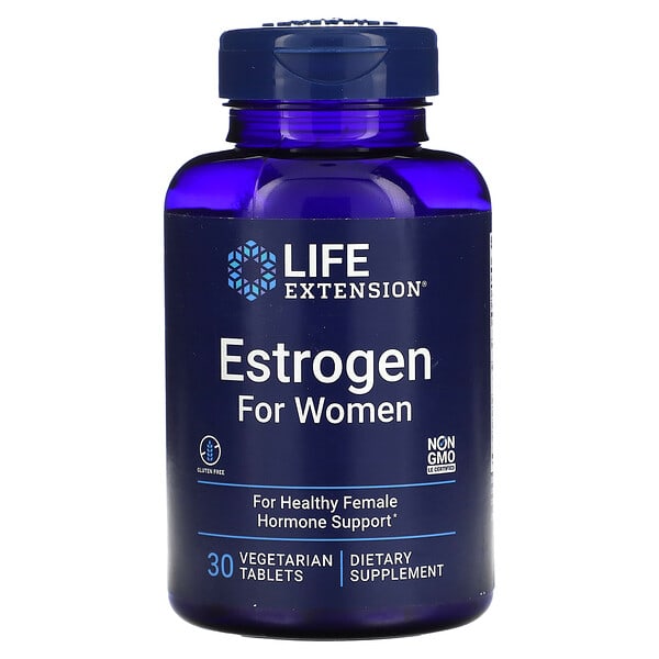 Life Extension, 女性用エストロゲン、植物性タブレット30粒