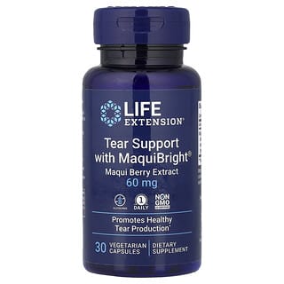 Life Extension, Suplemento para lágrimas con MaquiBright, extracto de bayas de Maqui, 60 mg, 30 cápsulas vegetales