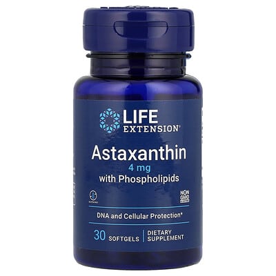Life Extension, Astaxanthin Softgels with Phospholipids, 4 mg, 30 Softgels