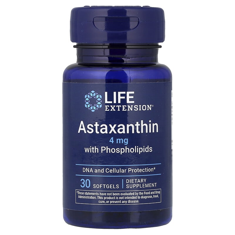 リン脂質配合アスタキサンチン、4mg、ソフトジェル30粒