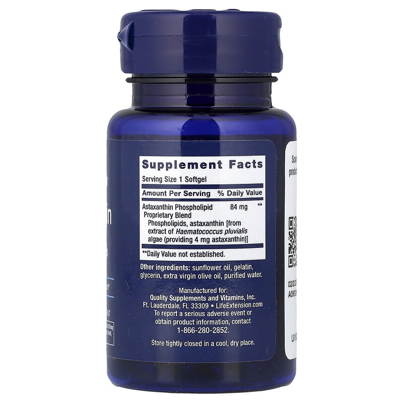リン脂質配合アスタキサンチン、4mg、ソフトジェル30粒