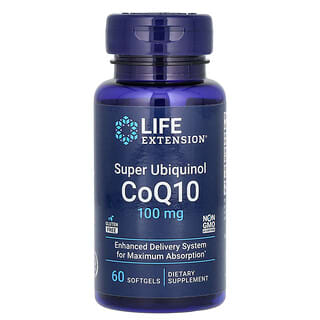 Life Extension, Super Ubiquinol CoQ10 with Enhanced Mitochondrial Support, 100 мг, 60 мягких желатиновых капсул