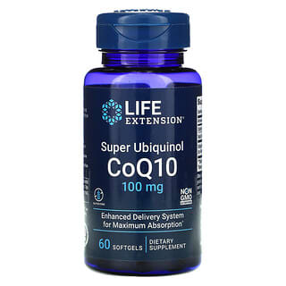 Life Extension, Super Ubiquinol CoQ10, 100 mg, 60 capsules à enveloppe molle