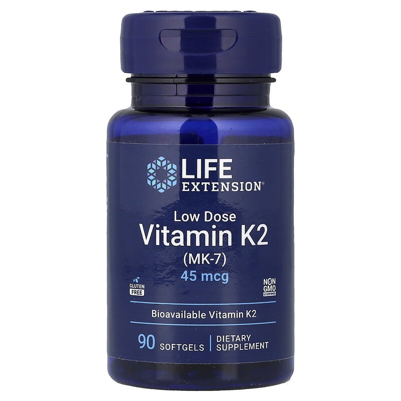 低用量ビタミン K2 (MK-7)、 45mcg、 ソフトジェル90粒